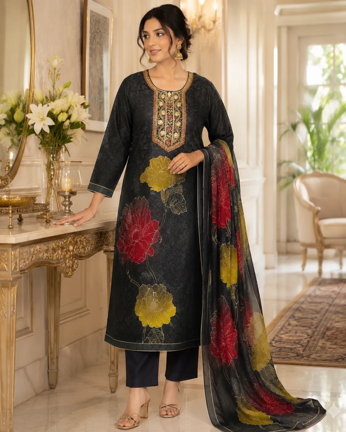 Elegance Kurti Pant Dupatta Set
